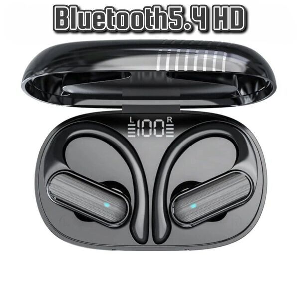 Bluetooth5.4 アップグレード 耳掛け式 ワイヤレスイヤホン ヘッドセット 左右分離 防水