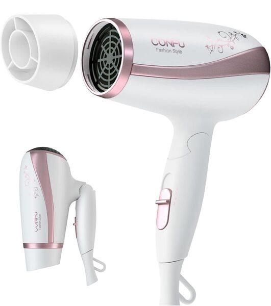 ヘアドライヤー マイナスイオン 1200W 折り畳み ホワイト 家庭用 速乾
