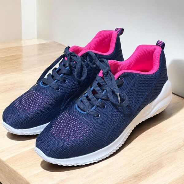 スニーカー 24.5 厚底 ランニングシューズ 軽量 通気 スポーツシューズ ウォーキングシューズ 靴 運動靴 疲れにくい