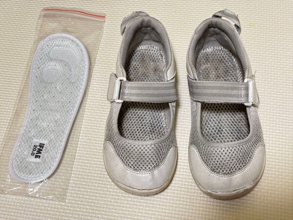 ★IFME イフミー メッシュ上履き ホワイト/グレー 20.0cm★