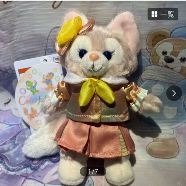 【新品】東京ディズニーシー ダッフィー&フレンズ20周年カラフルハピネス リーナベル ぬいぐるみバッジ タグ付き