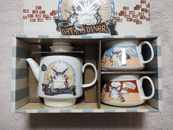 わちふぃーるど ダヤン ティーフォーツー 陶器 カップ ポット セット