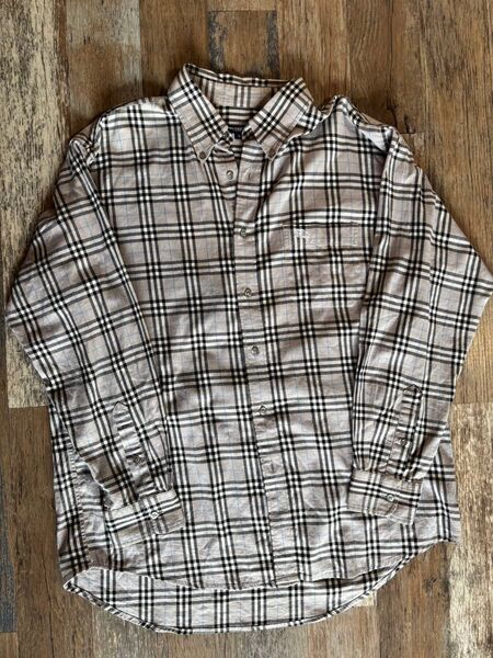 Burberry 長袖シャツ ベージュ系 チェック Lサイズ メンズ