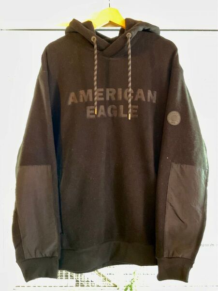 アメリカンイーグル フリースプルオーバーパーカ US XL Black