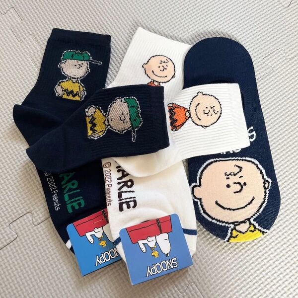 靴下 チャーリーブラウン スヌーピー 可愛い キャラクター レディース ソックス
