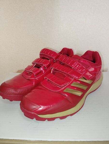 adidas 26cm 野球トレーニングシューズ レッド ゴールド