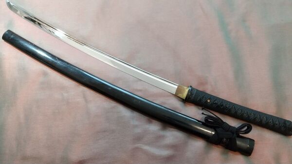 【樋入り刀身】模造刀 小太刀 鶴姫一文字 喰出し鍔 模擬刀 sword 舞踊刀 日本刀 鞘 長脇差