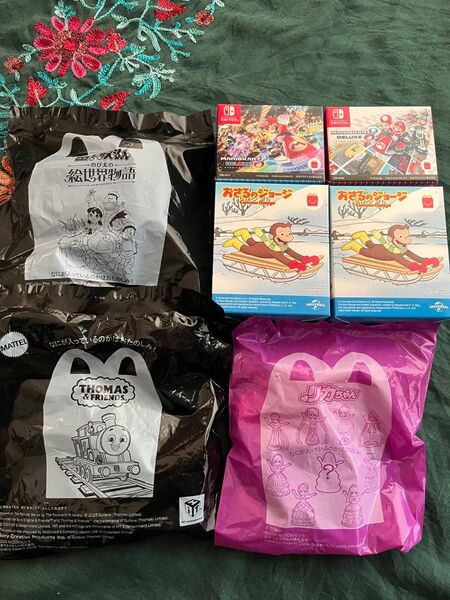 マクドナルド ハッピーセット おもちゃ おさるのジョージ スーパーマリオ リカちゃん ドラえもん 機関車トーマス 新品未開封