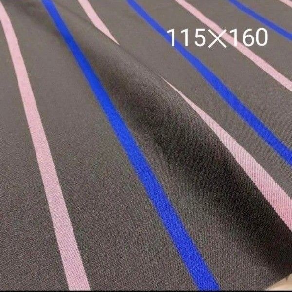 1.6m コットン ツイル 綿100 ダークグレー ピンク ブルー ストライプ