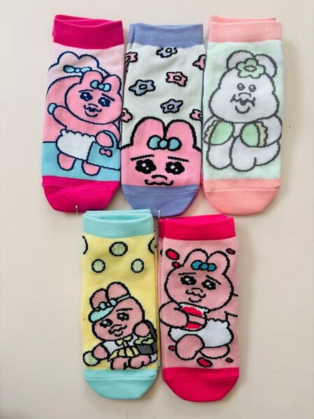 新品!おぱんちゅうさぎ 大人用 キッズ 靴下 5足セットソックス