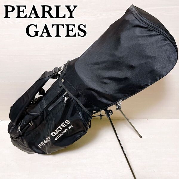 PEARLY GATES パーリーゲイツ キャディバッグ ゴルフバッグ スタンド式 9.5 型 8分割 ブラック 軽量