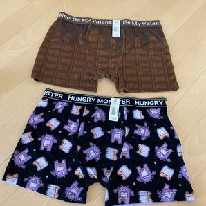 新品 M エメフィール メンズ ボクサーパンツ 2枚セット チョコレート モンスター 定価4400円 半額以下