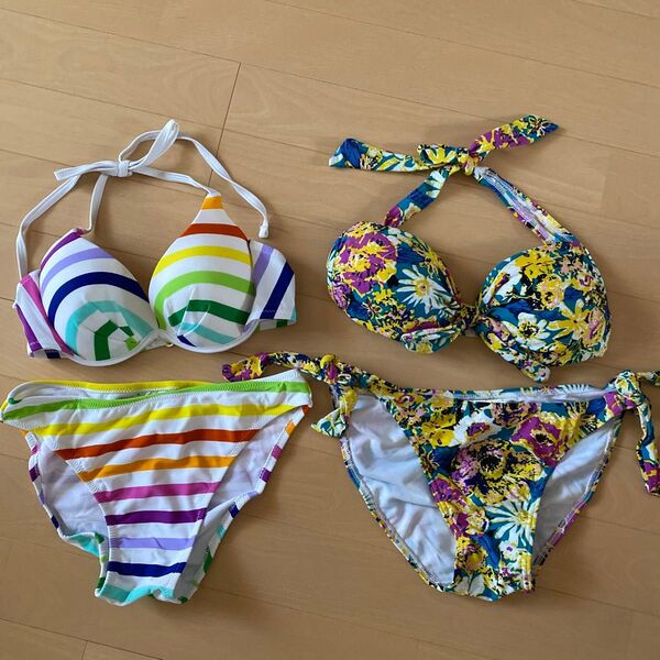 中古 水着 S ビキニ スイムウェア ハウスクリーニング済み ジム 可愛い 2着セット 夏 海 プール セパレート ビキニ