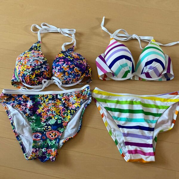 中古 水着 S ビキニ スイムウェア ハウスクリーニング済み ジム 可愛い 2着セット 夏 海 プール セパレート ビキニ