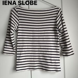 ◇ IENA SLOBE イエナスローブ ボーダー 七分袖 Tシャツ カットソー ブラック ホワイト レディース
