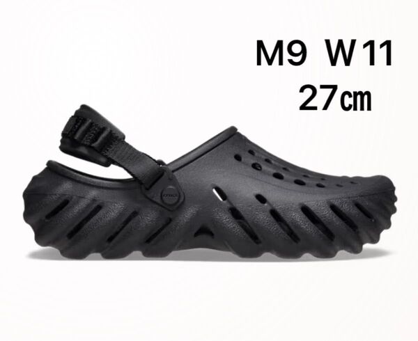 crocs エコークロッグ サンダル ブラック M9 W11