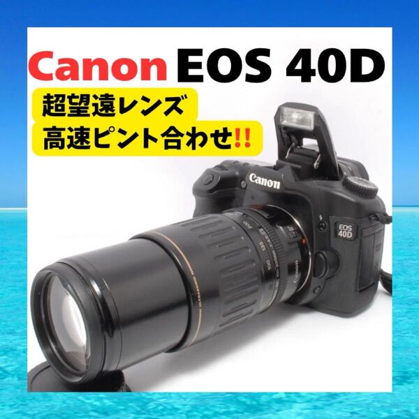【すぐ使えるCFカード付き】Canon EOS 40D 超望遠レンズ 高速連写 スポーツ撮影 高性能 高速ピント合わせ 美品