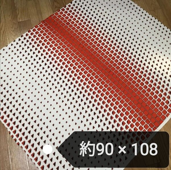 ◆ 生地 はぎれ② 白 赤 黒 レトロ柄 約90×108 ☆ ハンドメイド 手芸 昭和レトロ