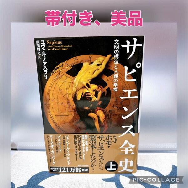 【帯付き、美品】サピエンス全史 文明の構造と人類の幸福 上 ユヴァル・ノア・ハラリ/著 柴田裕之/訳