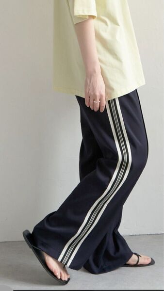 notch、サイドライントラックイージーパンツ、ネイビー、M、TALL