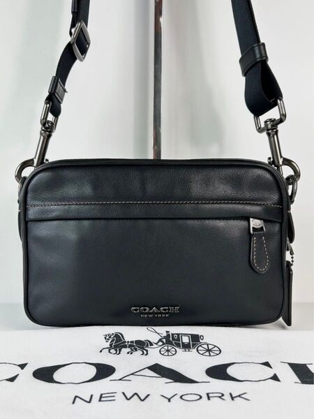 【美品】定価4.2万 コーチ メンテ済み COACH ビジネス レザー ショルダーバッグ スリングバッグ 本革 ボディーバッグ