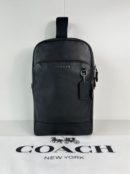 【格安】定価5.8万 コーチ メンテ済み COACH ビジネス レザー ショルダーバッグ スリングバッグ 本革 ボディーバッグ