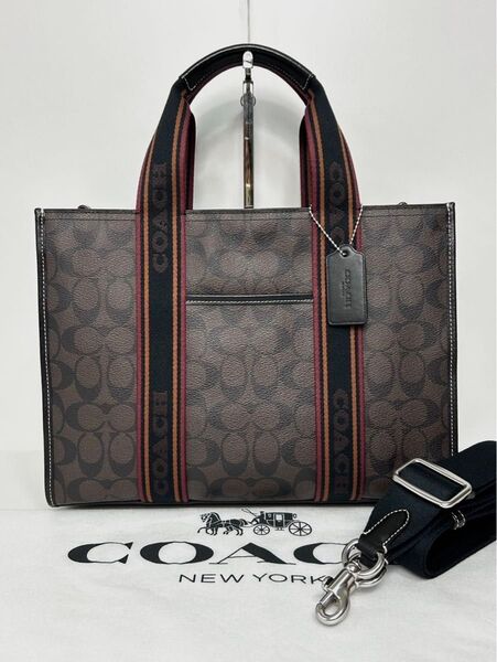 【美品】定価9.3万 コーチ メンテ済み COACH ビジネス トートバッグ ブリーフケース ショルダーバッグ 本革 レザー
