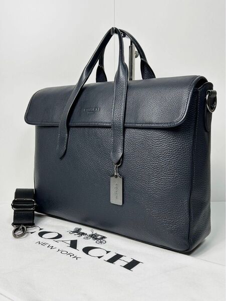 【良品】定価12万 コーチ メンテ済み COACH メンズ ビジネス 2way ブリーフケース ショルダーバッグ 本革 レザー