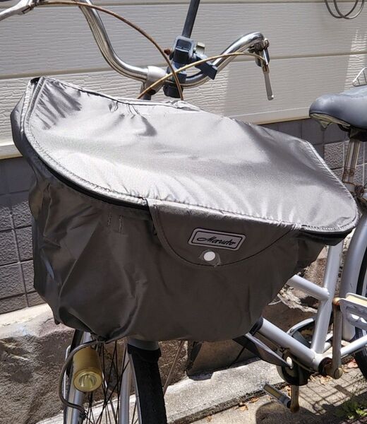 自転車用品 カゴカバー 前カゴ用 2段式ファスナーバスケットカバー 撥水加工済 【グレー(灰色)】 MARUTO