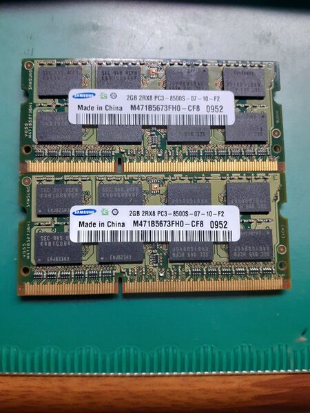 Made in China 2GB 2RX8 pc3-8500S-07-10-F2 2枚 SAMSUNG製