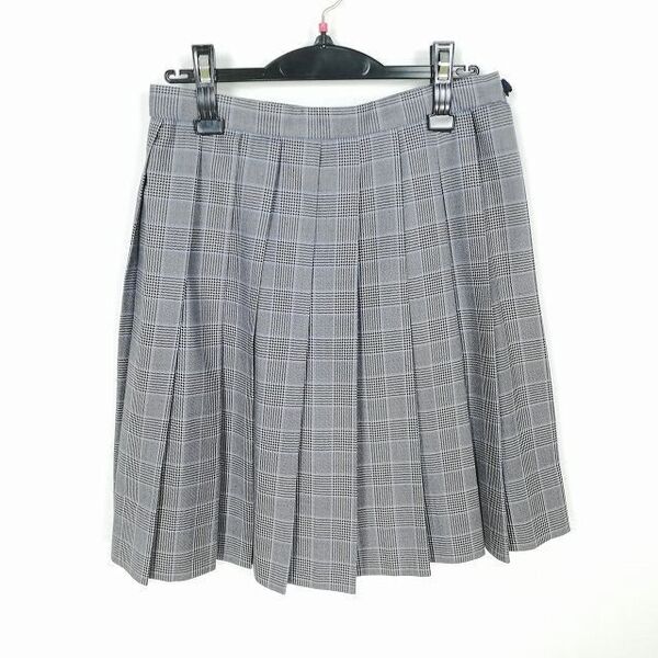 JKコスプレ グレー 青 チェック スクールスカート 夏物 W63 L51 チェック 中学 高校 プリーツ 本物制服