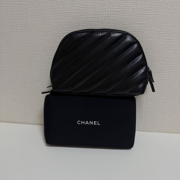 CHANEL シャネル ポーチ コスメポーチ イヴサンローラン ノベルティ 黒 シャネル ポーチ ノベルティ 小物入れ