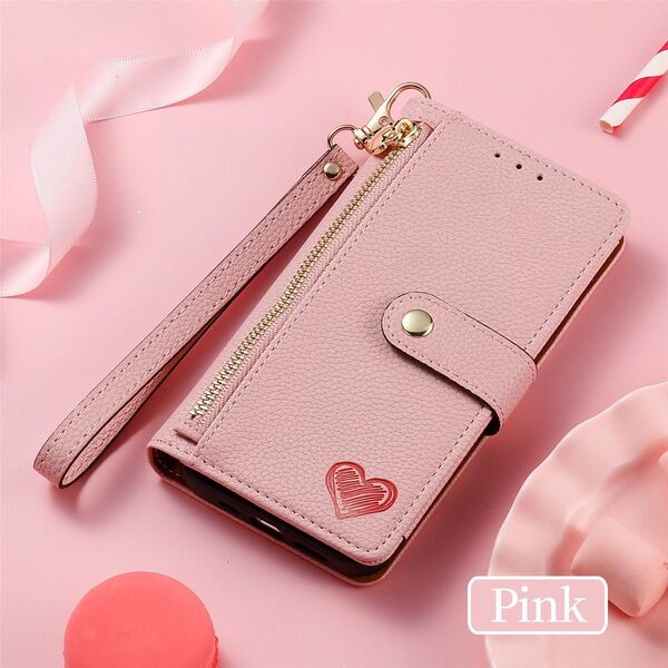 iPhone 13/14/15ケース スマホカバー カード収納 手帳型ケース ピンク スマホケース