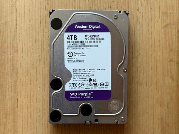 WD Purple 4TB WD40PURX 3.5インチ HDD