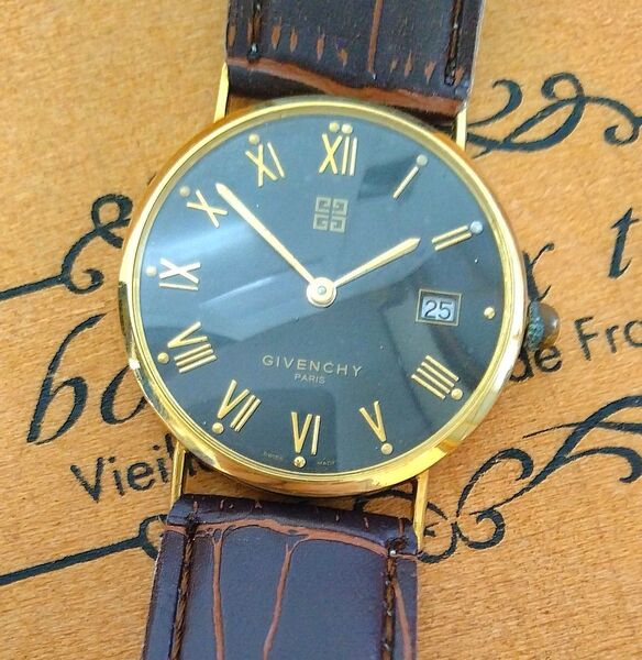 金時計 GIVENCHY 腕時計 750刻印 K18 カード付 1 621016
