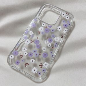 Spigen iPhone 15 Pro 用 ケース クリア 花柄 花 カバー アイフォン15プロ 透明