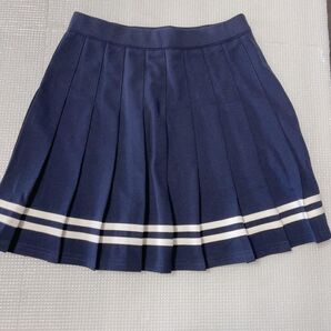 Sサイズ レディース プリーツスカート ネイビー ライン ミニスカート