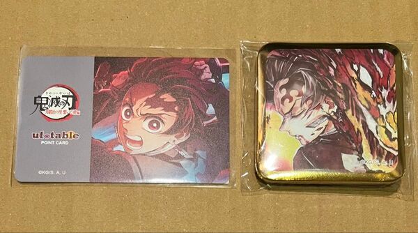 鬼滅の刃 炭治郎 スクエア缶バッジ ポイントカード ufotable dining お楽しみ 新品未使用