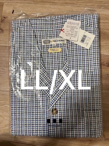 WELDON ウェルドン メンズ パジャマ LL XLエアコン対策 長袖長パンツ 前開き 綿100