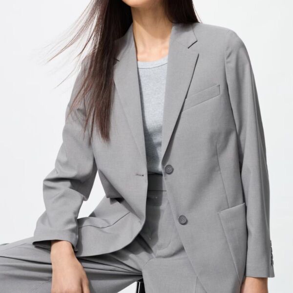 【新品タグ付】UNIQLO ユニクロ 感動ジャケット リラックフィットXL グレー