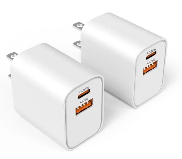 iphone 充電器 type-c PD 20W 2ポート タイプc 充電器 【PSE認証2個セット】