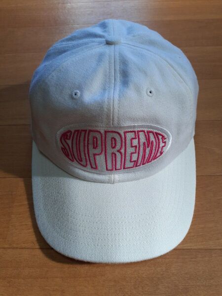 Supreme ジェットキャップ ホワイト ピンク ロゴ 刺繍