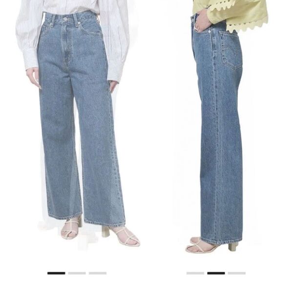 SNIDEL Levi's バギーパンツ ワイドパンツ ライトブルー デニム 25インチ