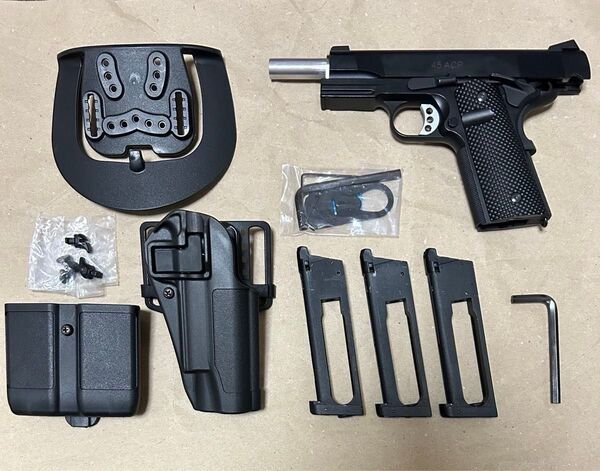 Carbon8 M45CQP(外装カスタム) 予備マグ2本 実物 BLACKHAWK! SERPAホルスター&マガジンポーチセット