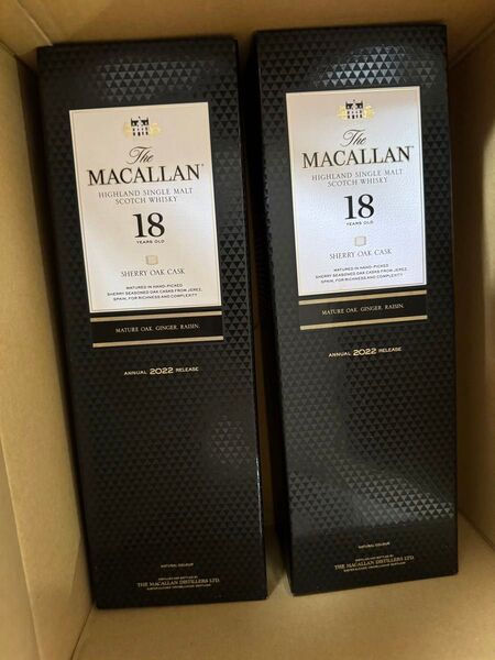 希少2022 ザ マッカラン 18年 700ml *2本セット箱付