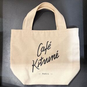 Maison Kitsune ミニトートバッグ カフェキツネ トートバッグ キャンバス ナチュラル