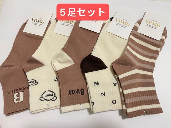 レーディスソックス5足セット おしゃれ 吸汗抗菌 綿75% 靴下