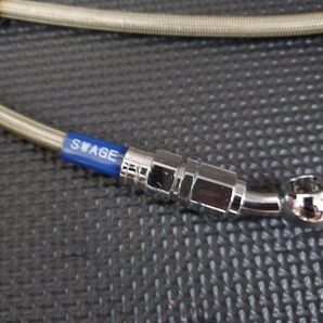 ステンレス メッキ SWAGE LINE スウェッジライン メッシュ ブレーキホース アップハン 約117cm