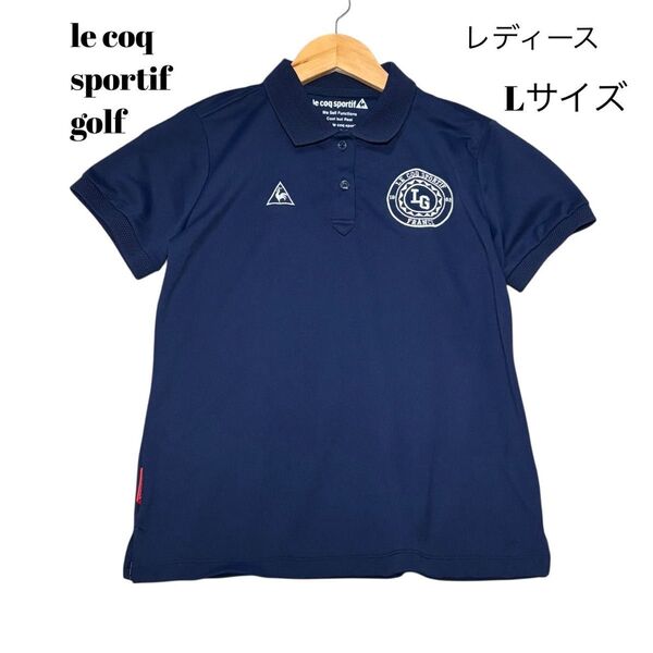 【Lサイズ】le coq sportif golf ルコックゴルフ ネイビー紺色 レディースゴルフウェア速乾③