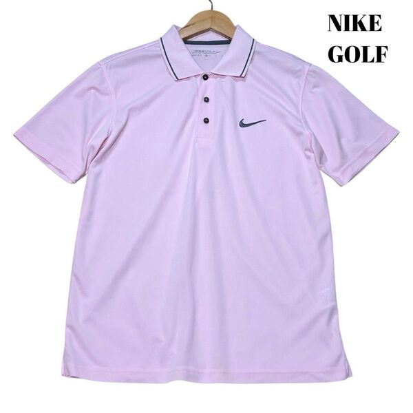 【Mサイズ 】NIKEGOLF ナイキゴルフ メンズ 薄ピンク ゴルフウェア 速乾 半袖 ポロシャツ